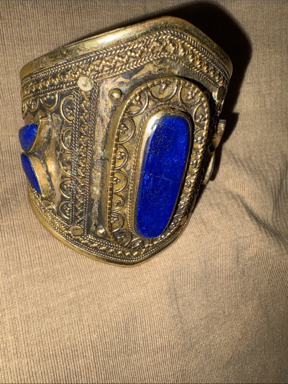 Afghan TRIBAL Stone Big Cuff Bracelet, Tribal